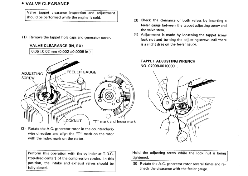 Honda C90 - valve adjustment